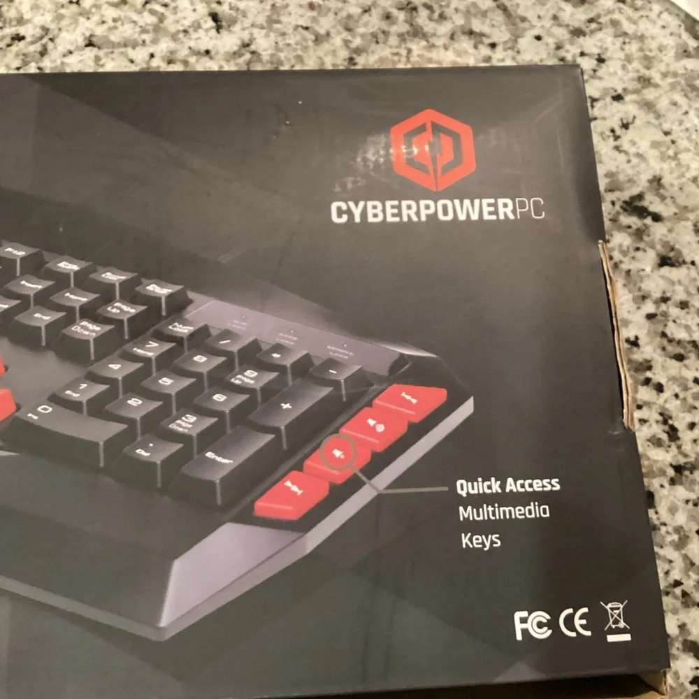 CyberPowerPC Multimedia Gaming Keyboard 🎮 LED Wired USB NIB PC Gamer Setup